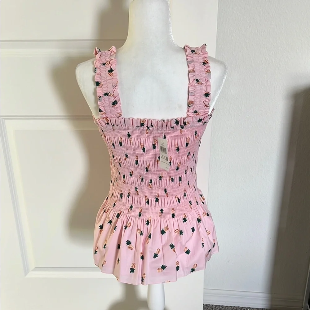 NWT Kate Spade Pink Pineapple Tank Top Medium - Picture 5 of 8